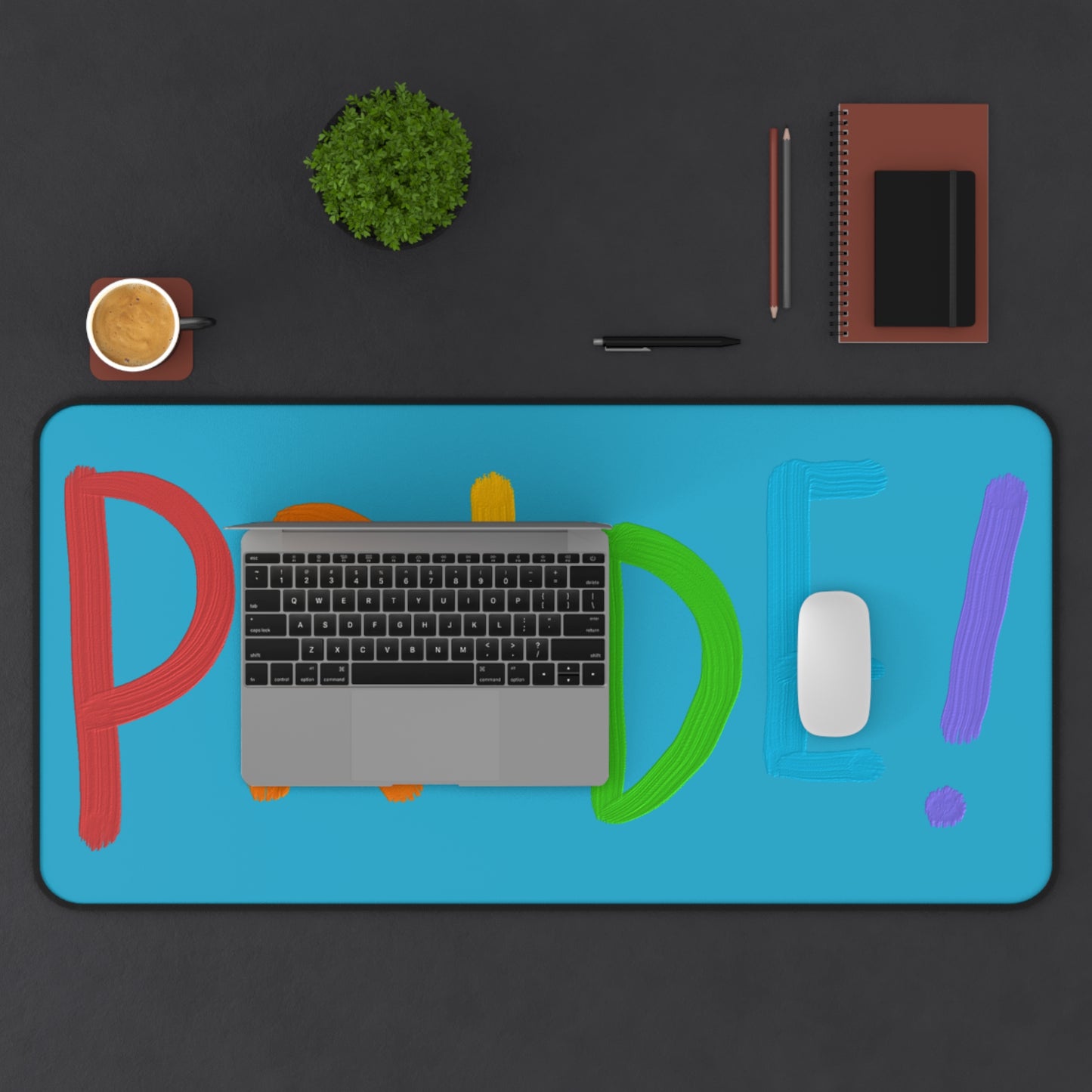 Desk Mat: LGBTQ Pride Turquoise