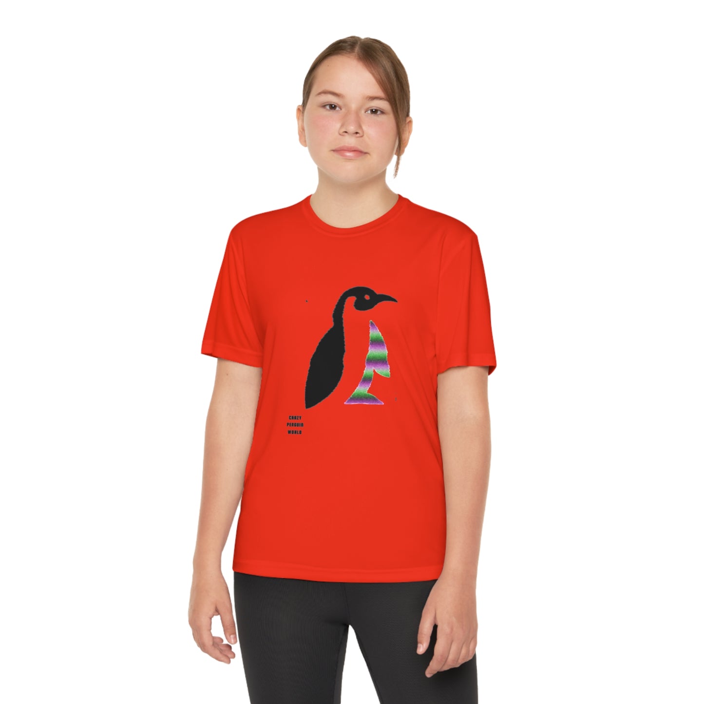 Youth Competitor Tee #1 : Crazy Penguin World Logo 