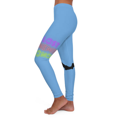 Women's Spandex Leggings: Baseball Lite Blue