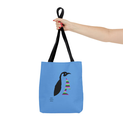 Tote Bag: Crazy Penguin World Logo Lite Blue