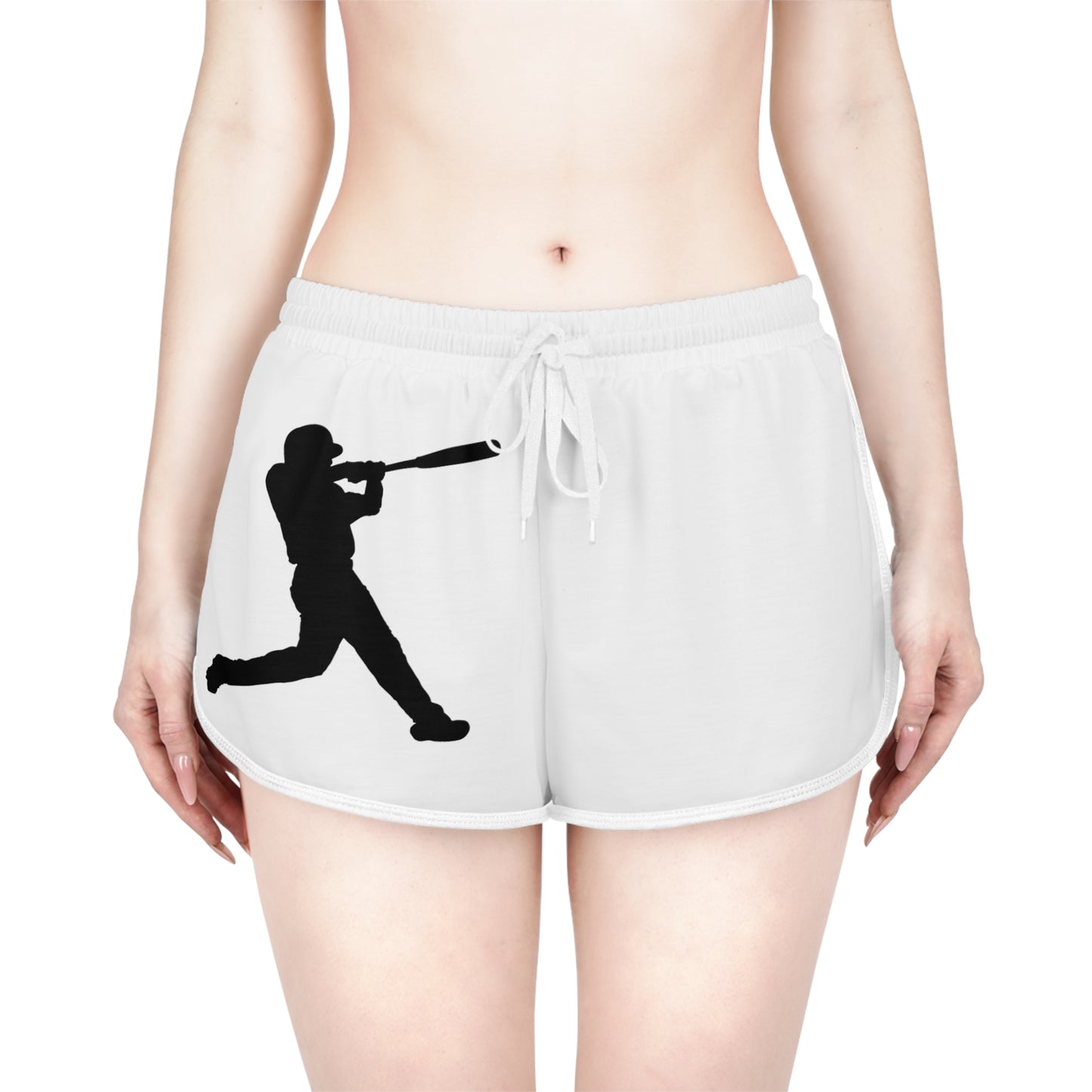 Women's Relaxed Shorts: Baseball White