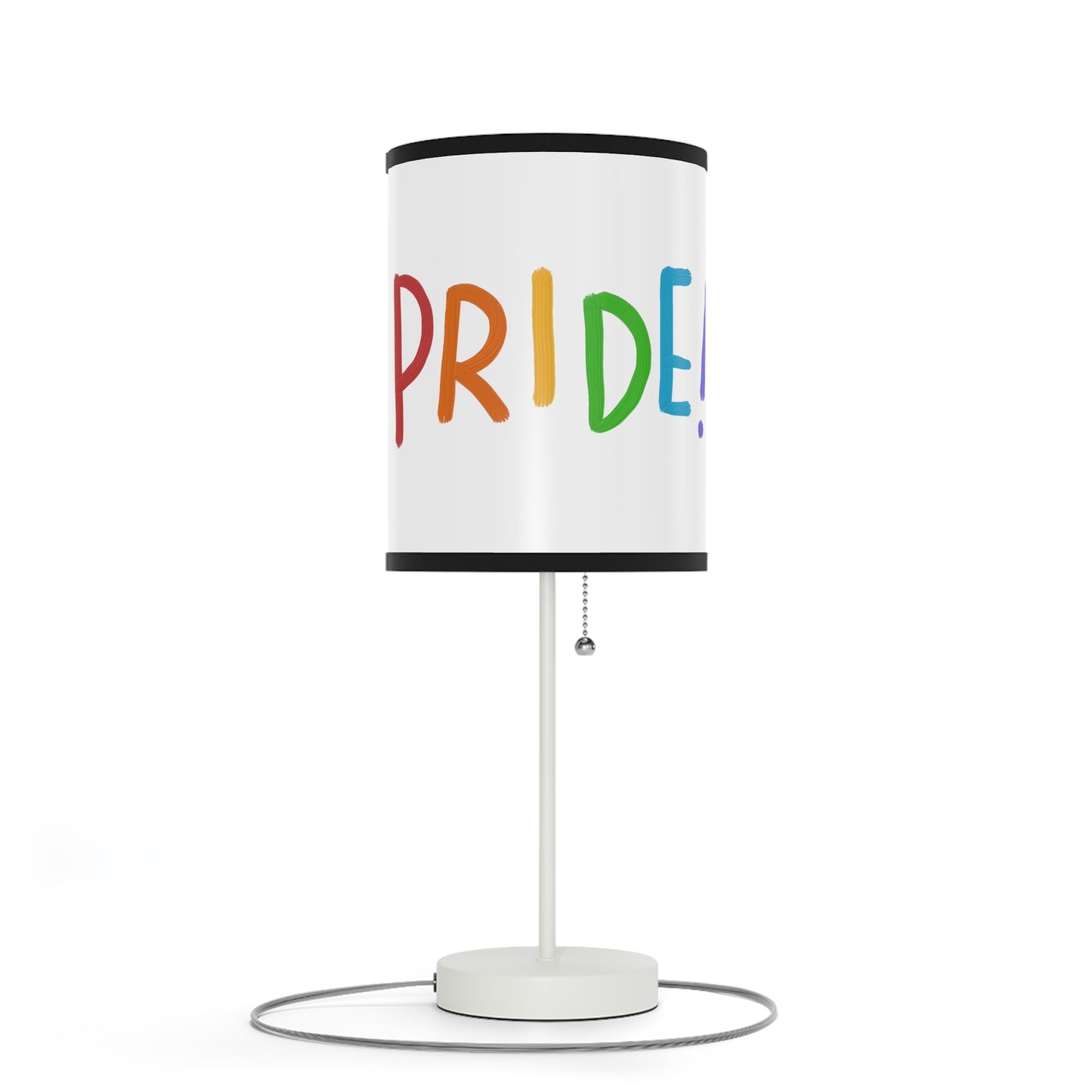 Lamp on a Stand, US|CA plug: LGBTQ Pride White