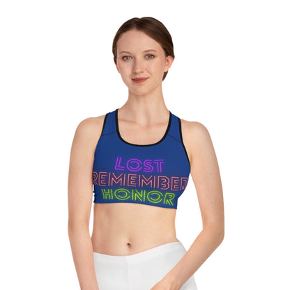 Sports Bra: Lost Remember Honor Dark Blue