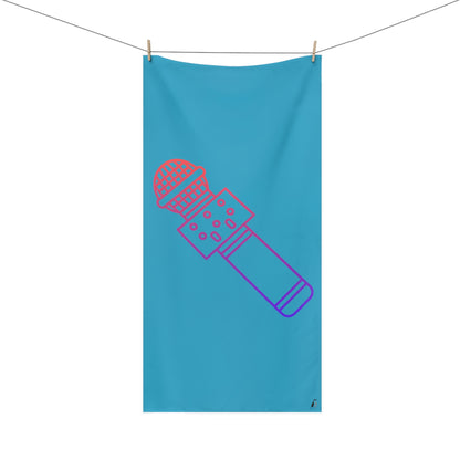 Mink-Cotton Towel: Music Turquoise