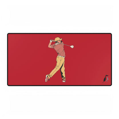 Desk Mats: Golf Dark Red