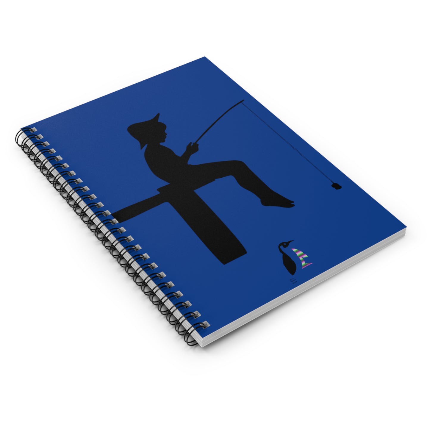 Spiral Notebook - Ruled Line: Fishing Dark Blue