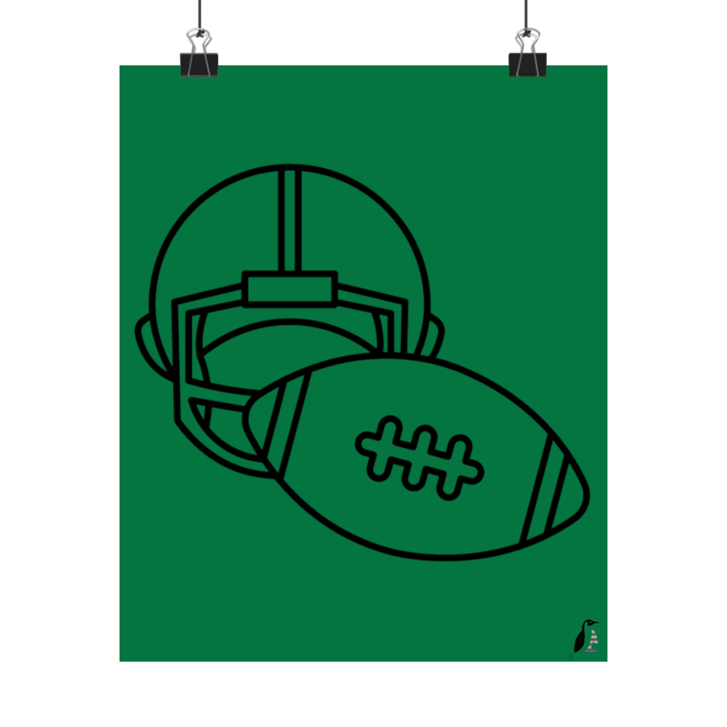 Premium Matte Vertical Posters: Football Dark Green