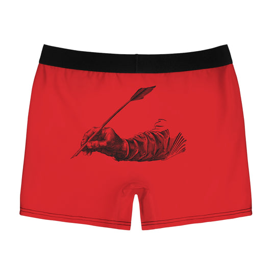 Men's Boxer Briefs: Writing Red