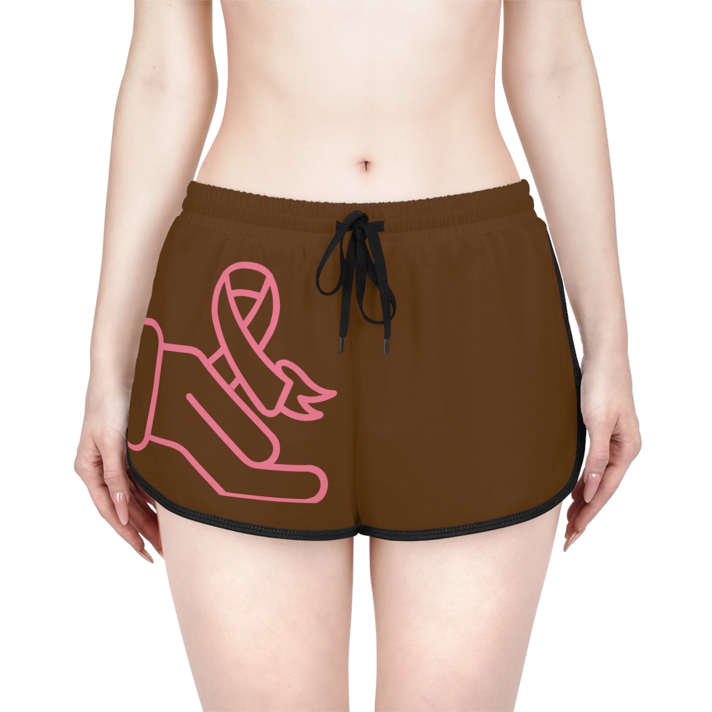 Women's Relaxed Shorts: Fight Cancer Brown