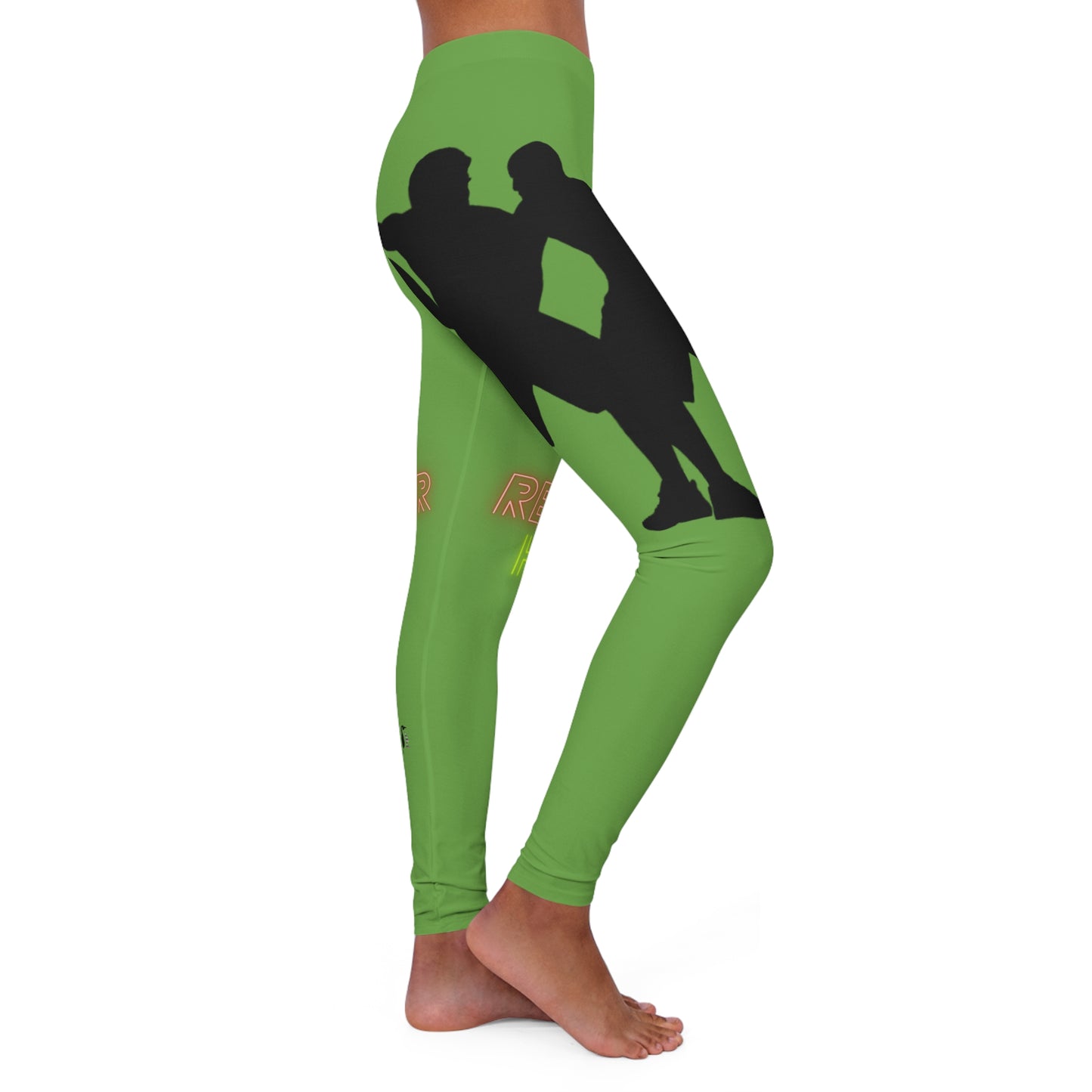 Women's Spandex Leggings: Basketball Green