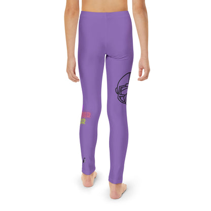 Youth Full-Length Leggings: Football Lite Purple