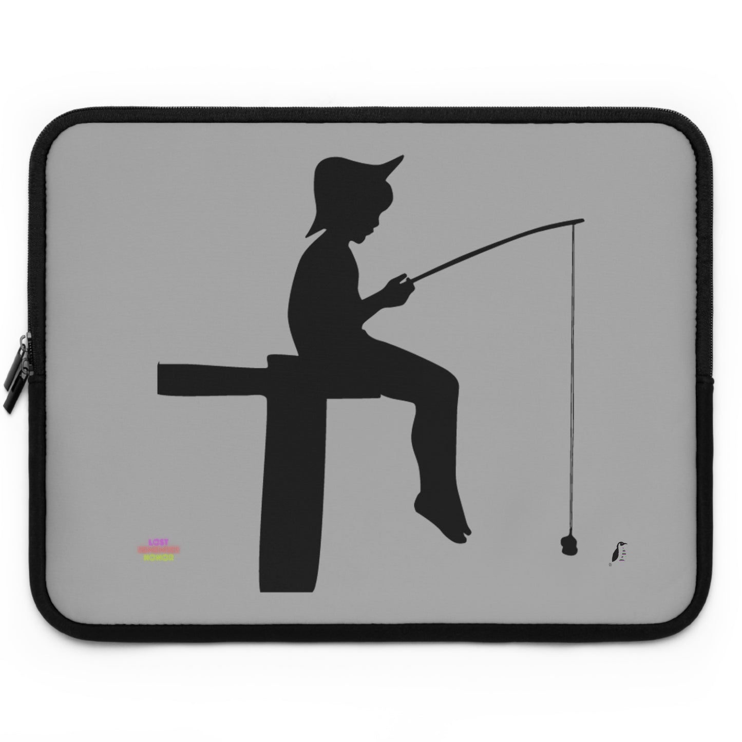 Laptop Sleeve: Fishing Lite Grey