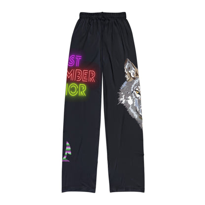 Kids Pajama Pants: Wolves Black