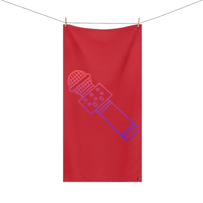 Mink-Cotton Towel: Music Dark Red