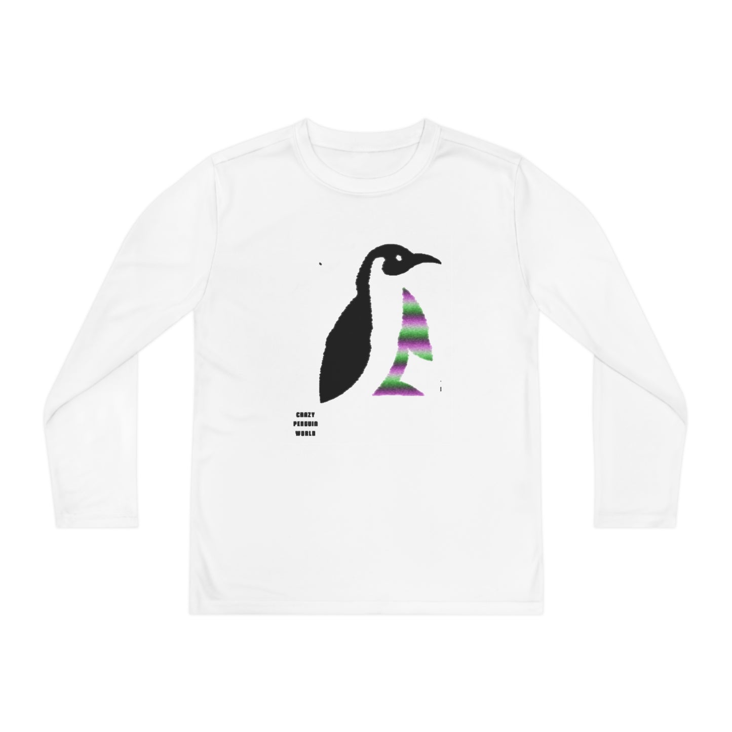 Youth Long Sleeve Competitor Tee: Logo ng Crazy Penguin World 