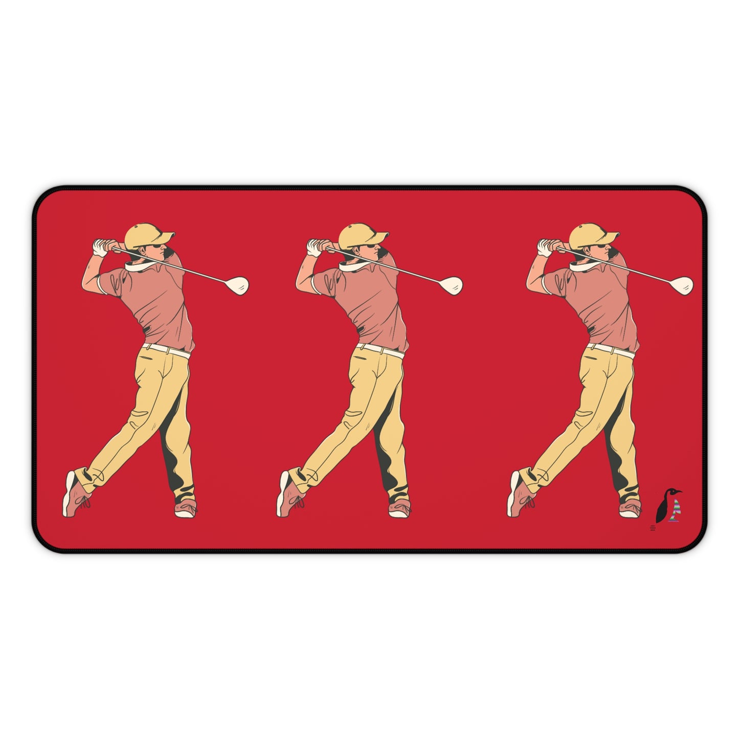 Desk Mat: Golf Dark Red