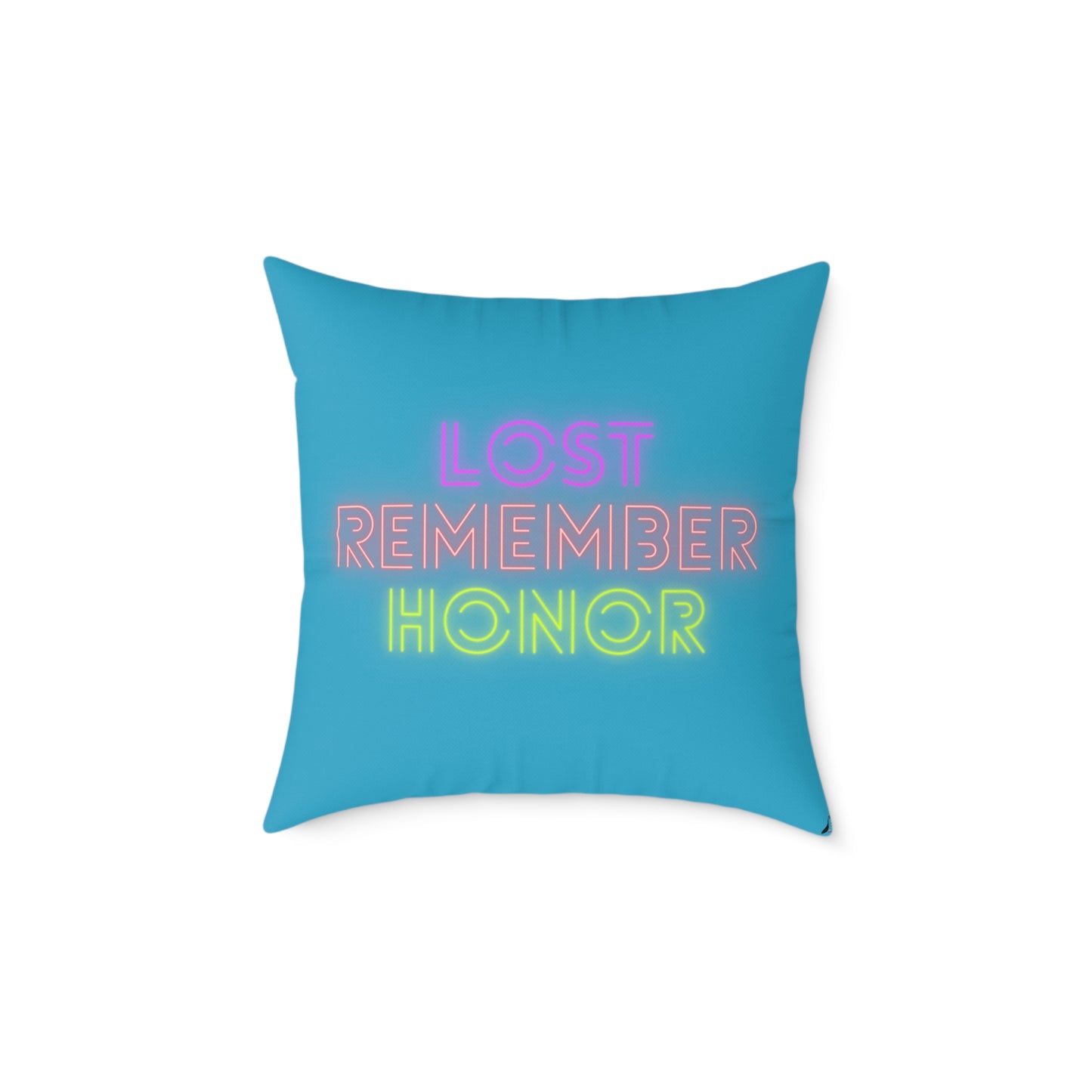 Spun Polyester Pillow: Fight Cancer Turquoise