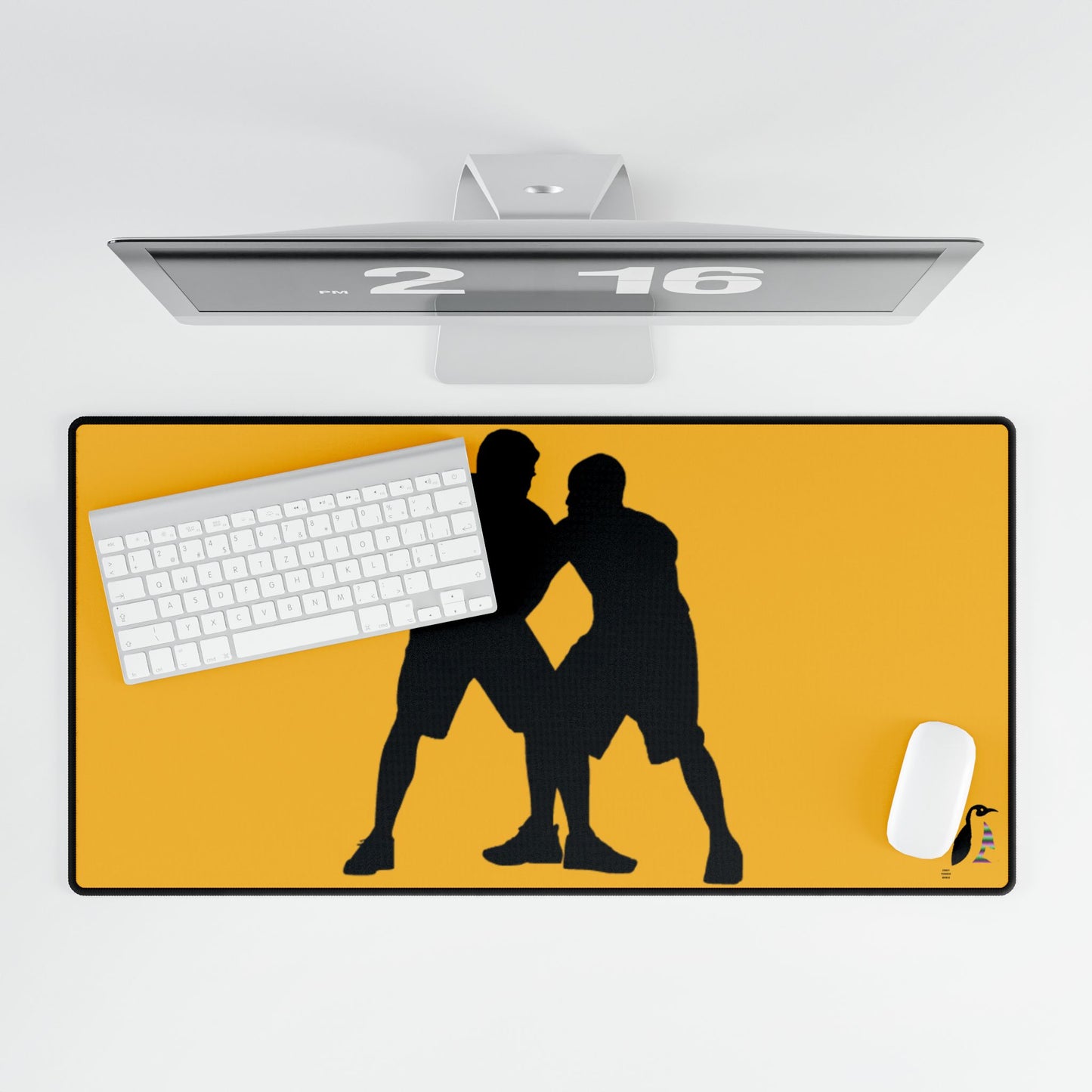 Desk Mats: Basketball Yellow