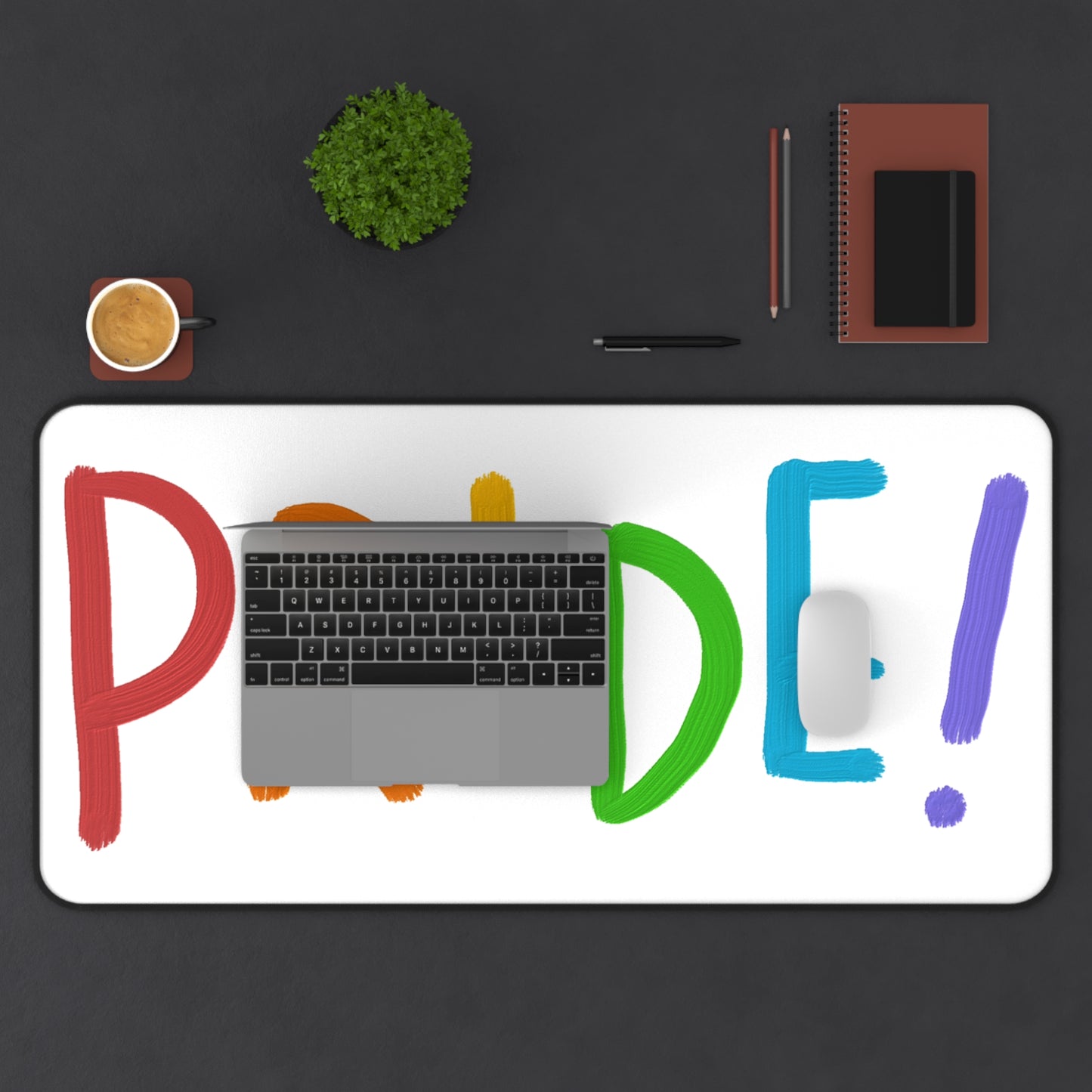 Desk Mat: LGBTQ Pride White