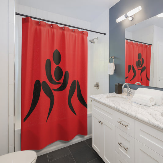 Shower Curtains: #1 Wrestling Red