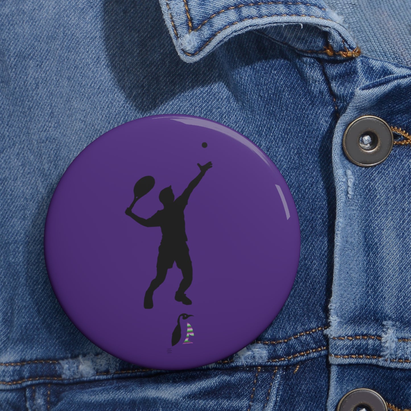 Custom Pin Buttons Tennis Purple