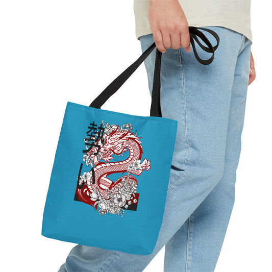 Tote Bag: Dragons Turquoise