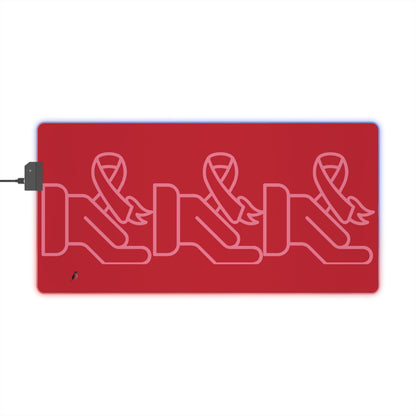 LED Gaming Mouse Pad: Fight Cancer Dark Red