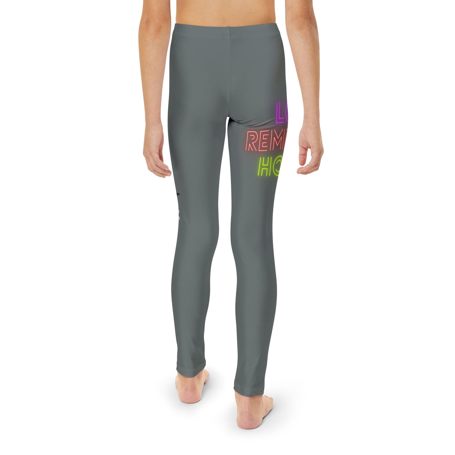 Youth Full-Length Leggings: Lost Remember Honor Dark Grey