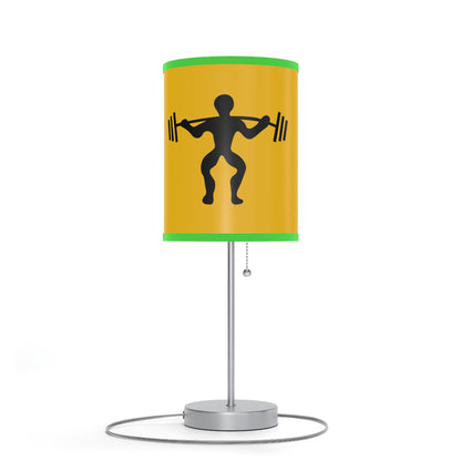 Lamp on a Stand, US|CA plug: Weightlifting Yellow