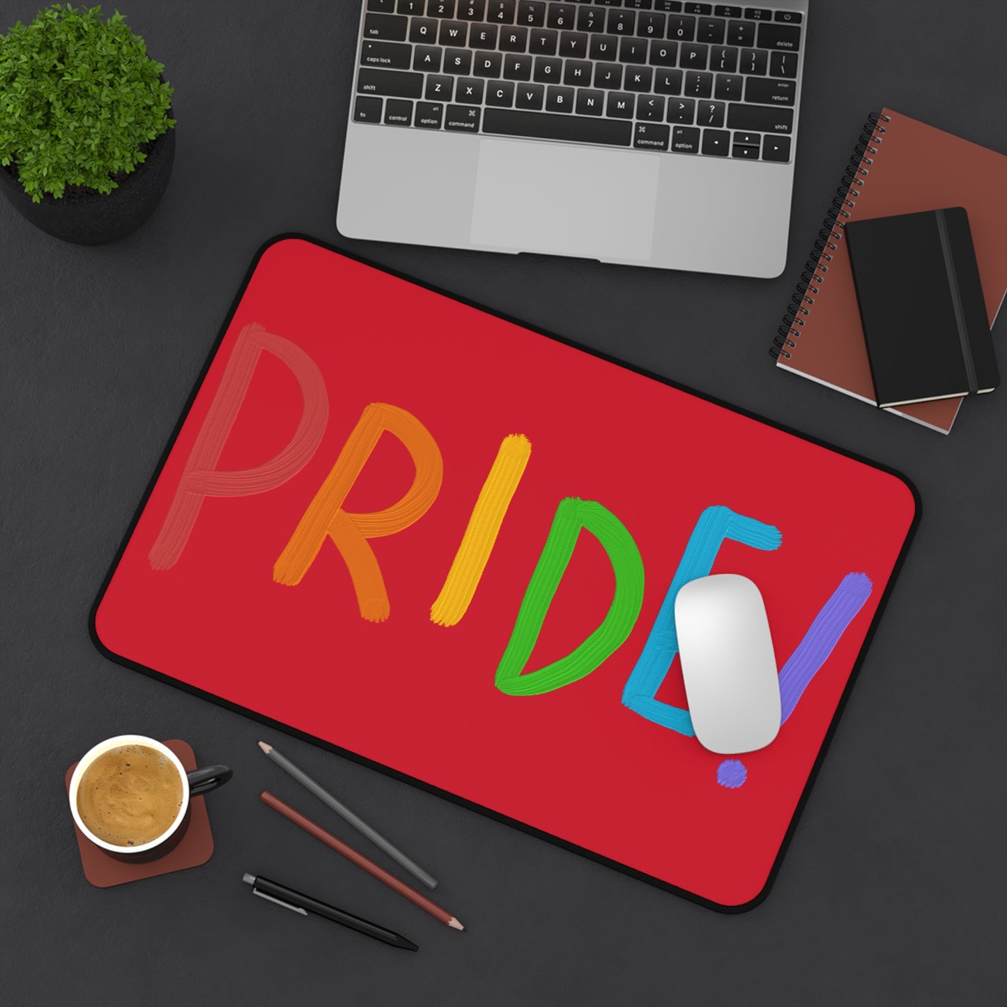 Desk Mat: LGBTQ Pride Dark Red