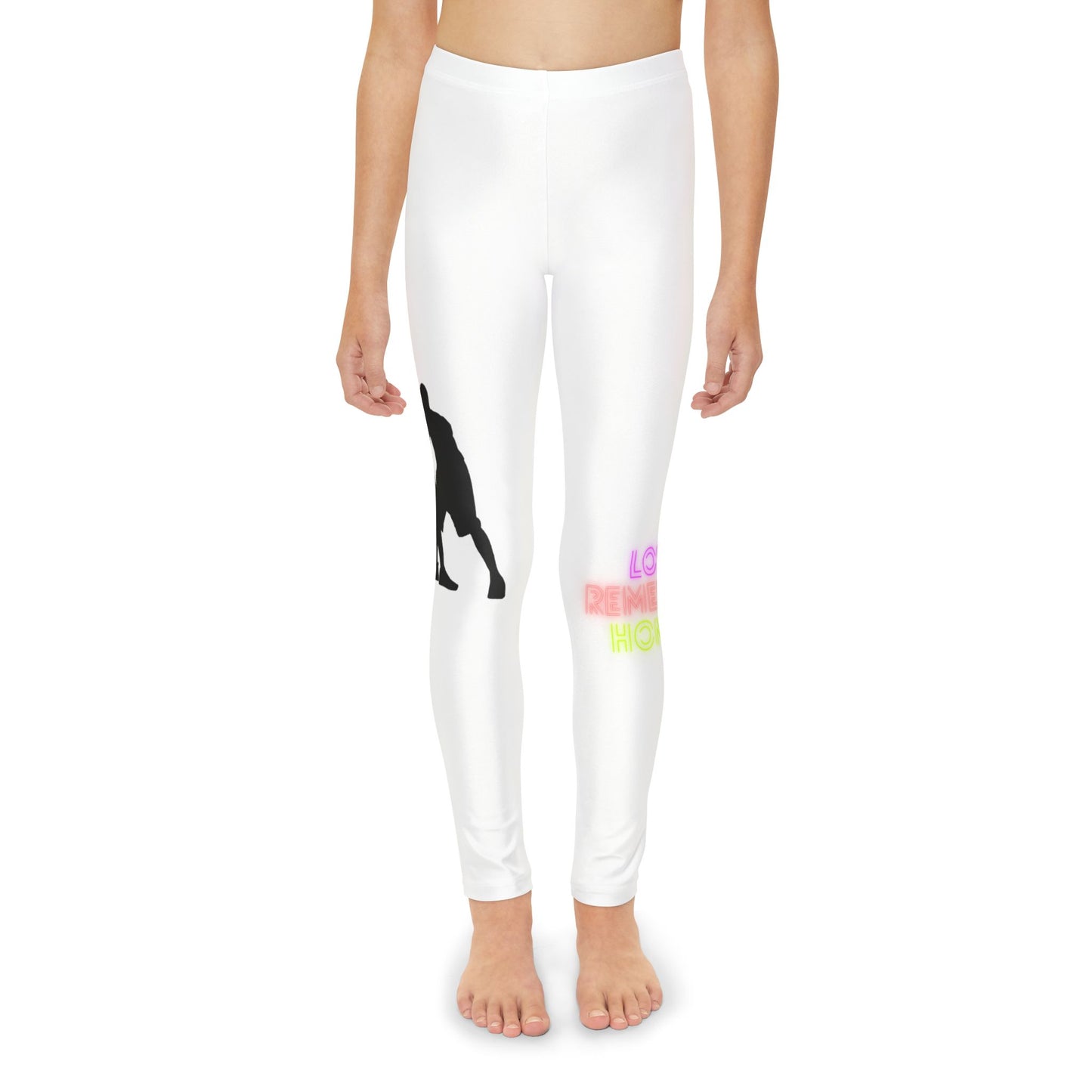 Youth Full-Length Leggings: Basketball White