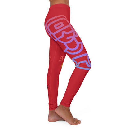 Women's Spandex Leggings: Gaming Dark Red