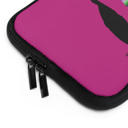 Laptop Sleeve: Crazy Penguin World Logo Pink