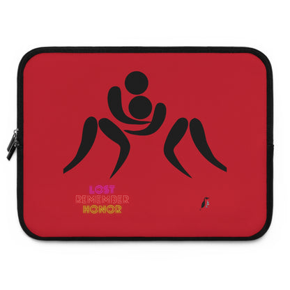 Laptop Sleeve: Wrestling Dark Red