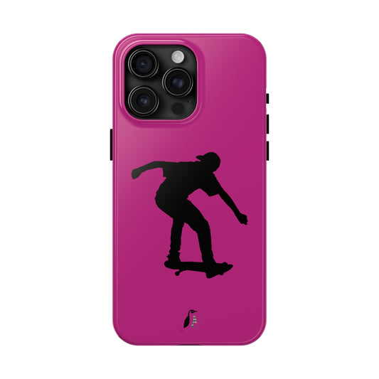 Tough Phone Cases (for iPhones): Skateboarding Pink