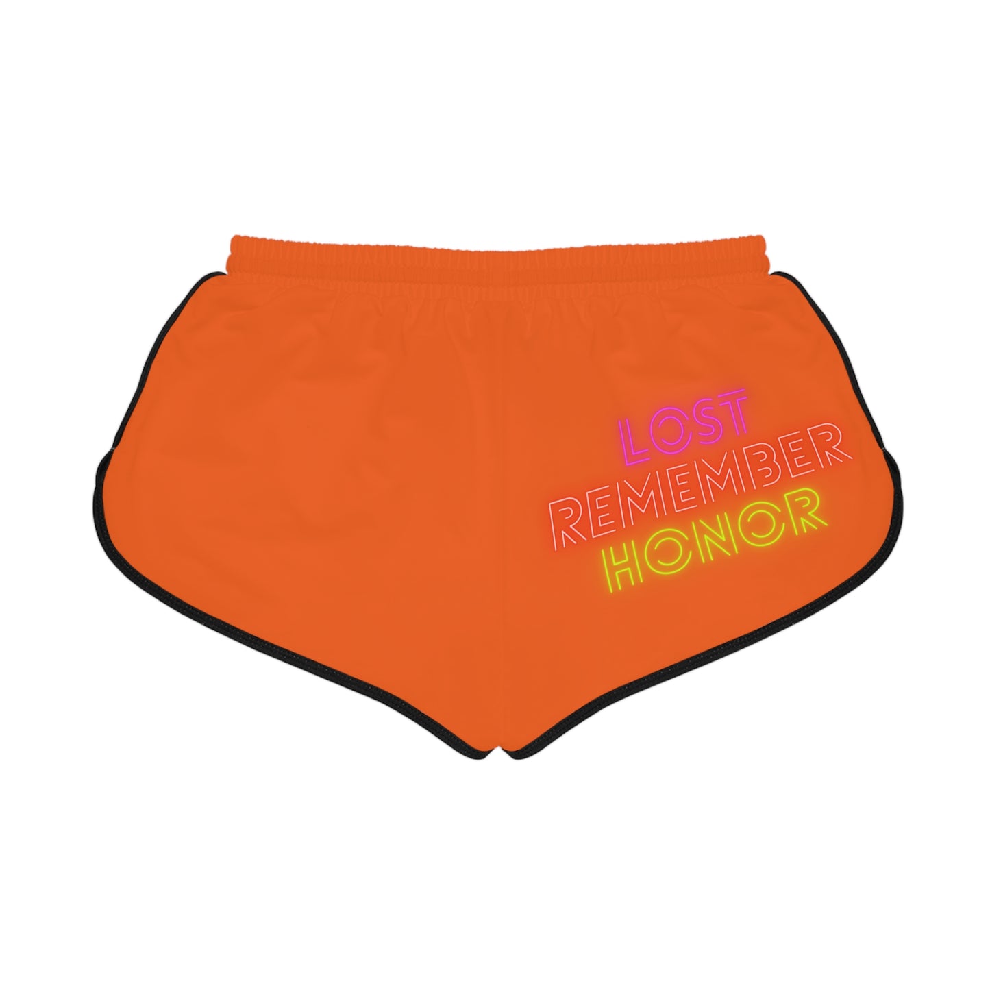 Women's Relaxed Shorts: Crazy Penguin World Logo Orange