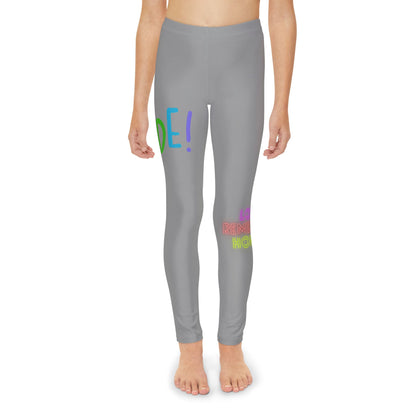 Youth Full-Length Leggings: LGBTQ Pride Grey