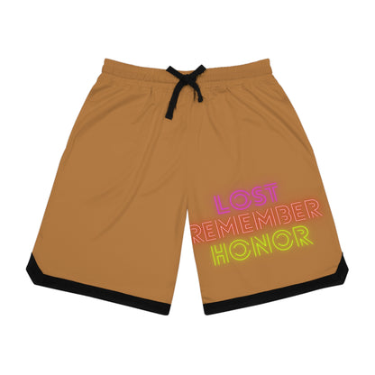 Basketball Rib Shorts: Lost Remember Honor Lite Brown