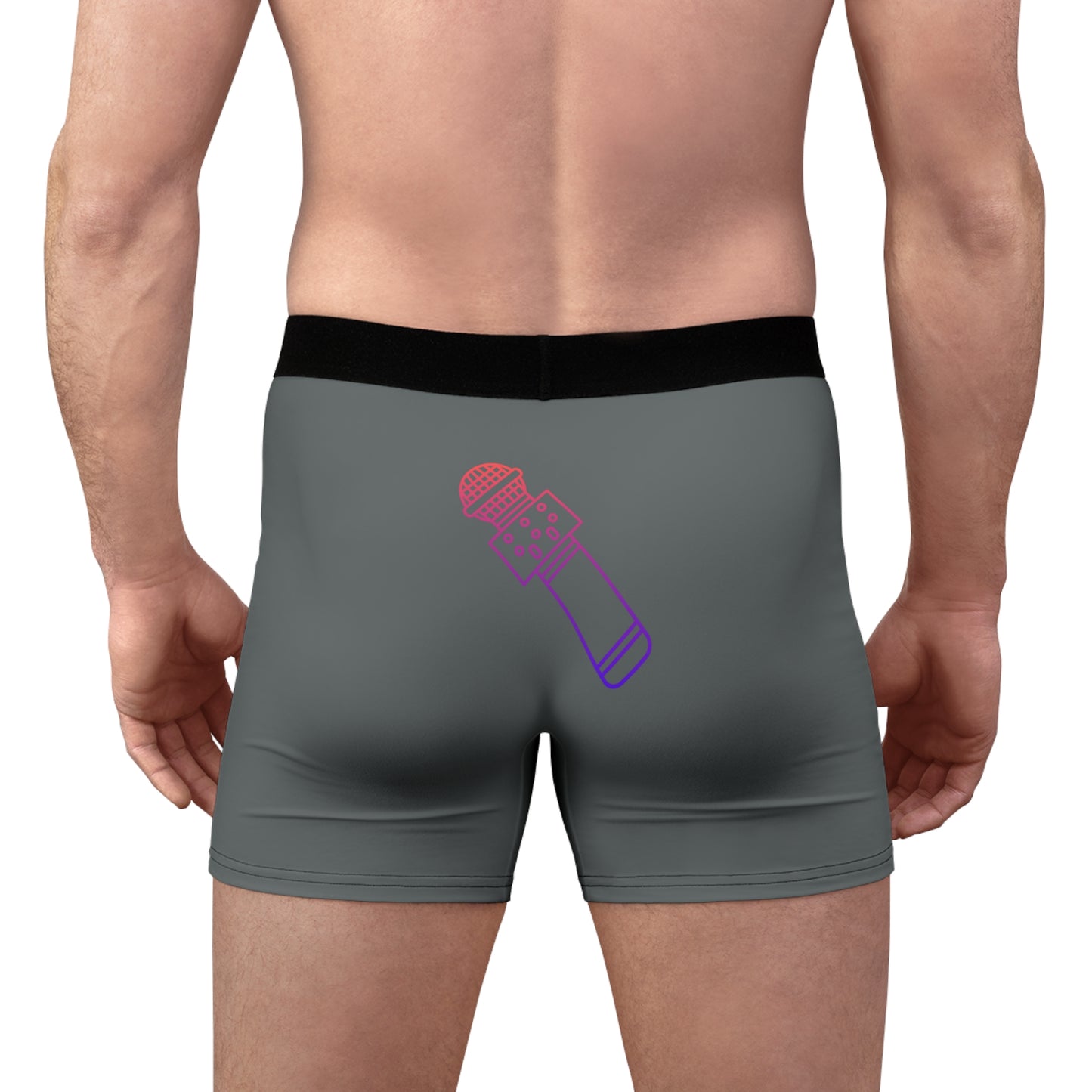 Men's Boxer Briefs: Music Dark Grey