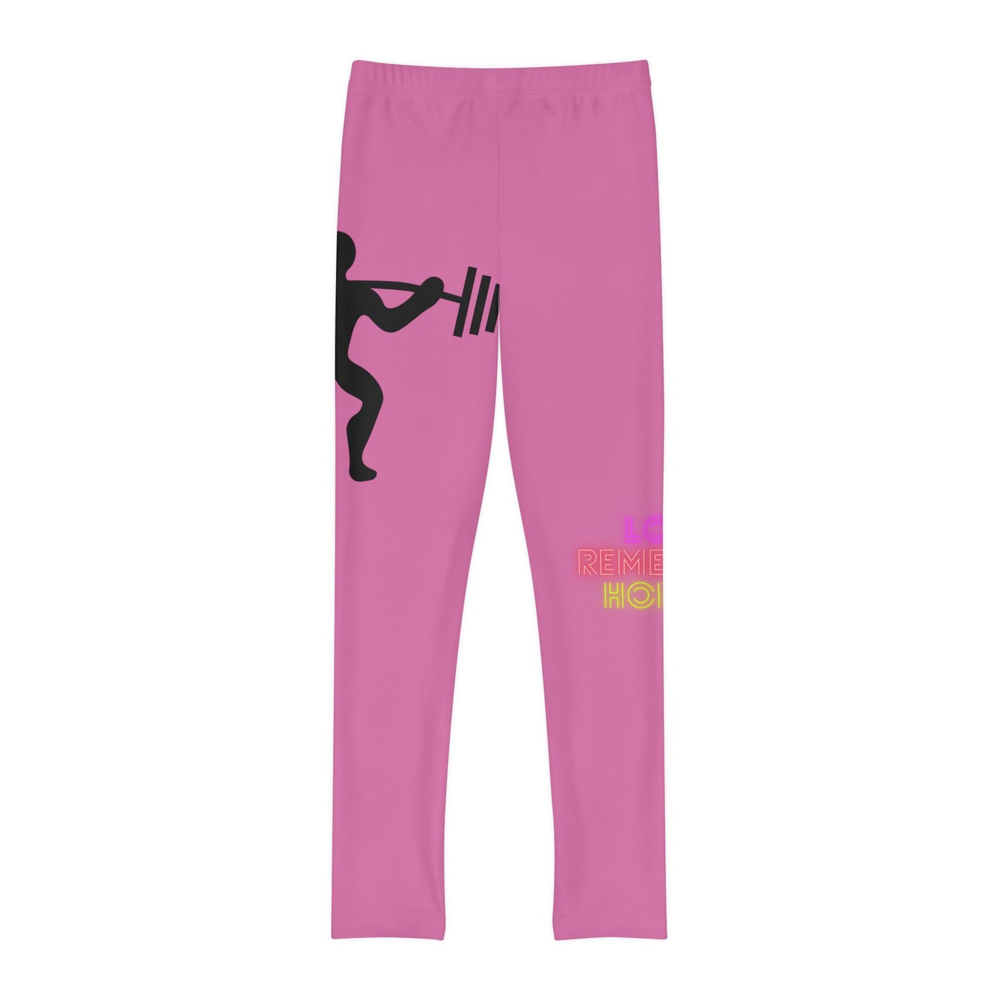 Youth Full-Length Leggings: Weightlifting Lite Pink