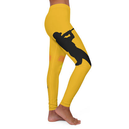 Women's Spandex Leggings: Baseball Yellow