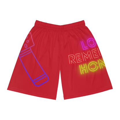 Basketball Shorts: Music Dark Red