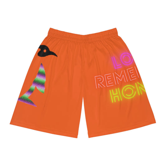 Basketball Shorts: Crazy Penguin World Logo Orange