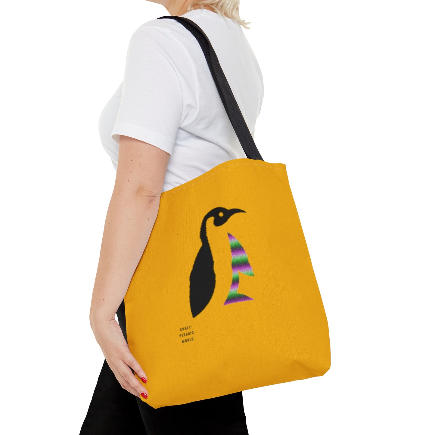 Tote Bag: Crazy Penguin World Logo Yellow