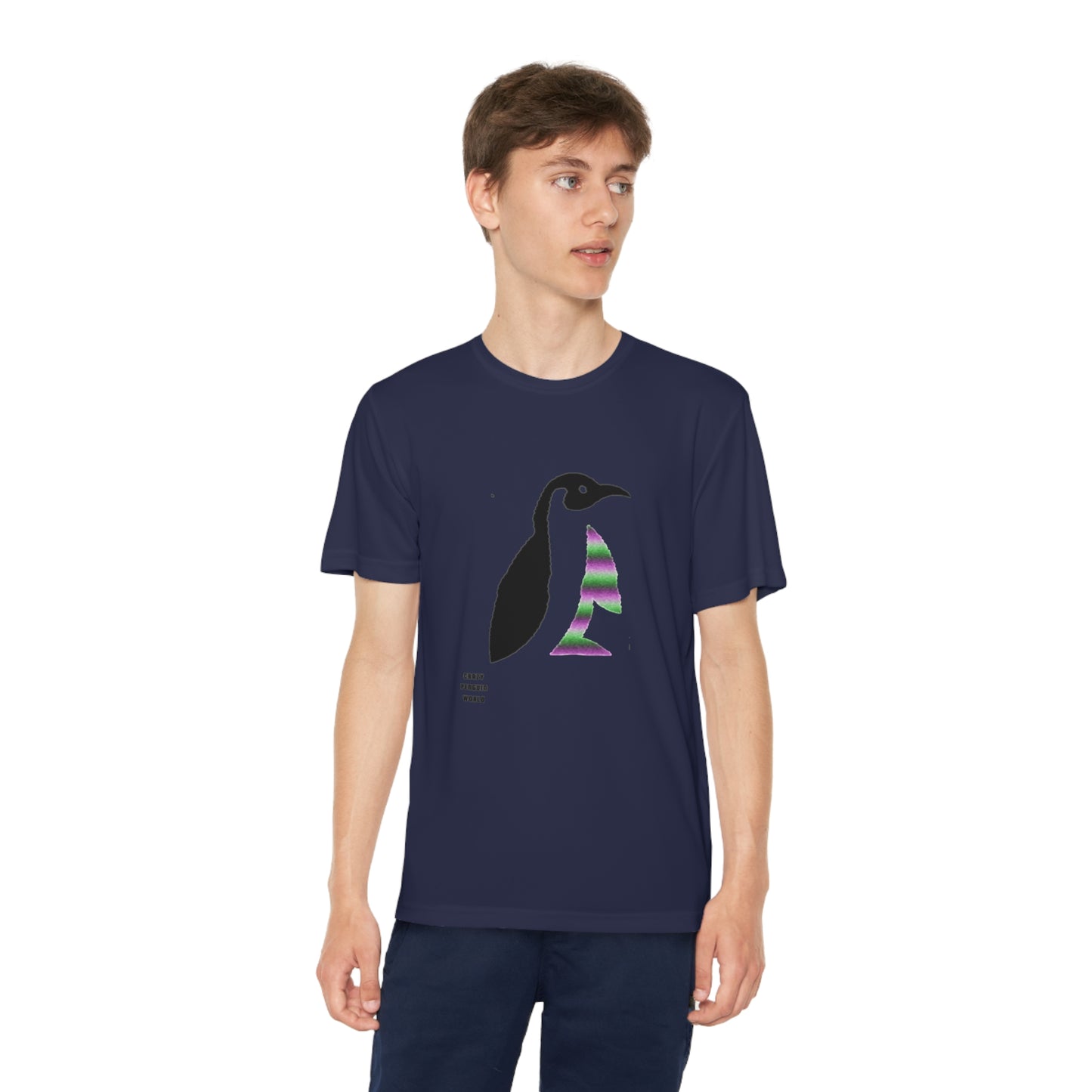 Youth Competitor Tee #2: Crazy Penguin World Logo 