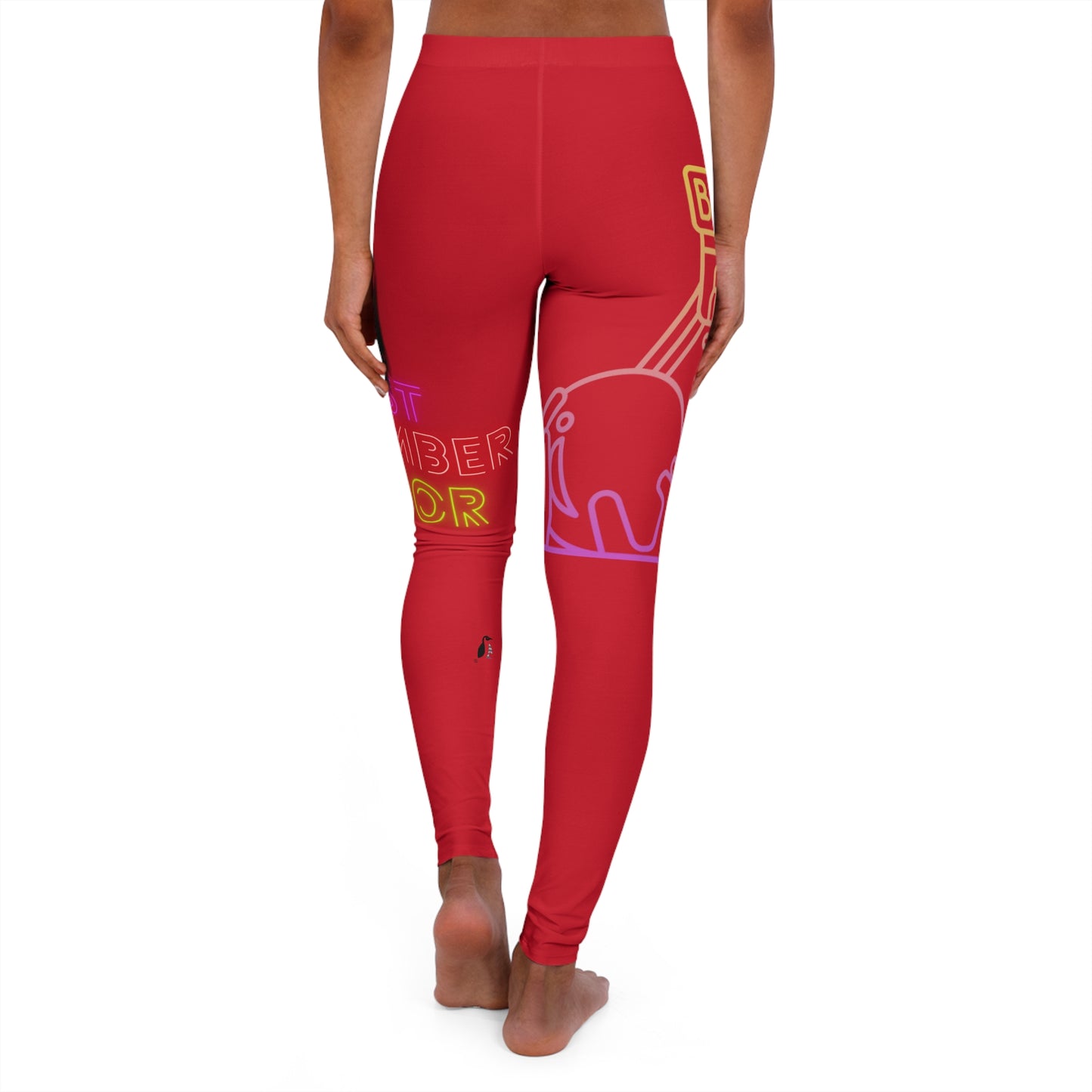 Women's Spandex Leggings: Bowling Dark Red