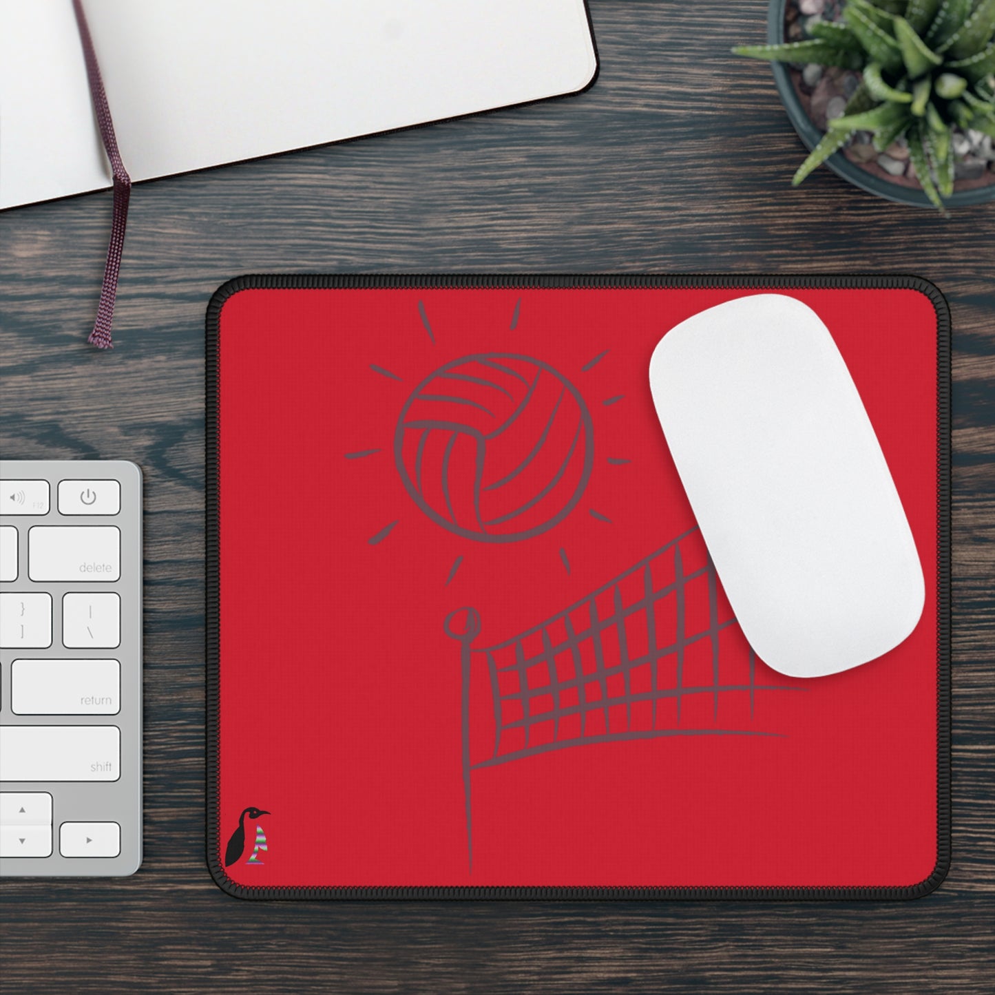 Gaming Mouse Pad: Volleyball Dark Red