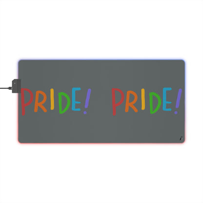 LED Gaming Mouse Pad: LGBTQ Pride Dark Grey