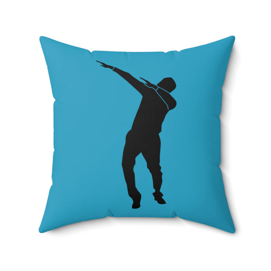 Spun Polyester Square Pillow: Dance Turquoise