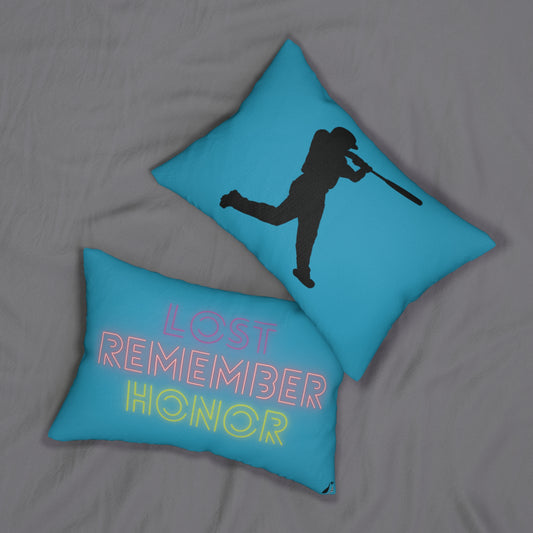 Spun Polyester Lumbar Pillow: Baseball Turquoise